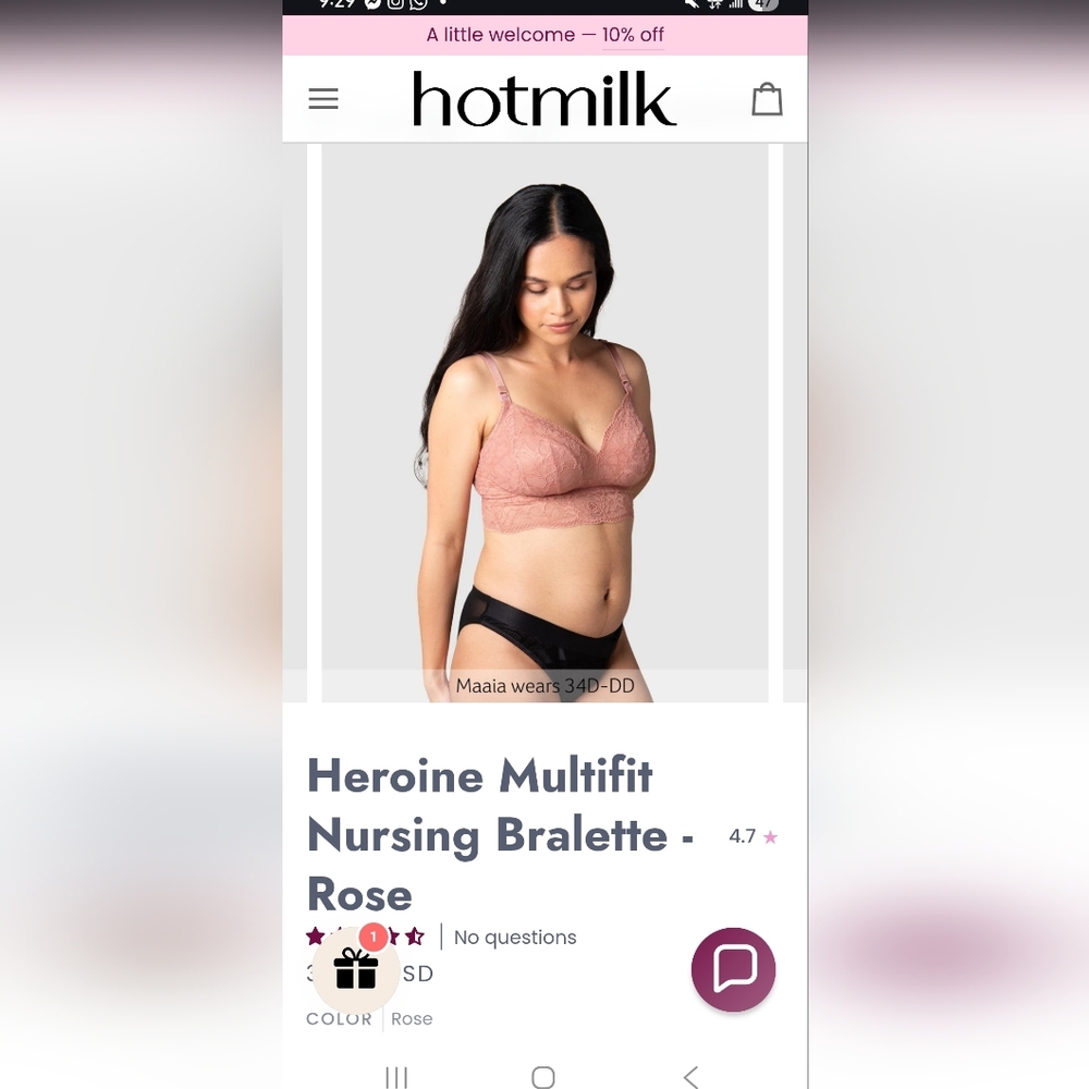 HOT MILK Heroine Multifit Nursing Bralette - Pink